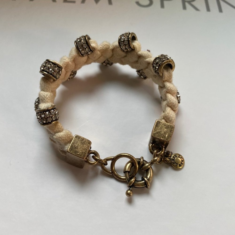 JCREW Cream Rope and Rhinestones Bracelet - Picture 2 of 5